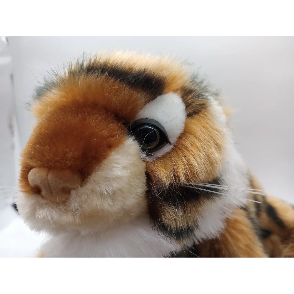 Plush Tiger Stuffed Animal Orange Black Striped Chinese Good Fortune Paw 11 inch